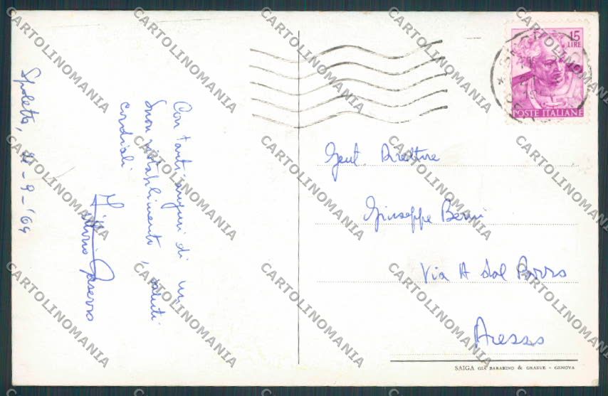 Perugia Spoleto Chiesa San Pietro cartolina BB8651 – retro