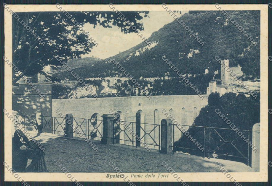 Perugia Spoleto Ponte delle Torri FG cartolina BB8654 – fronte