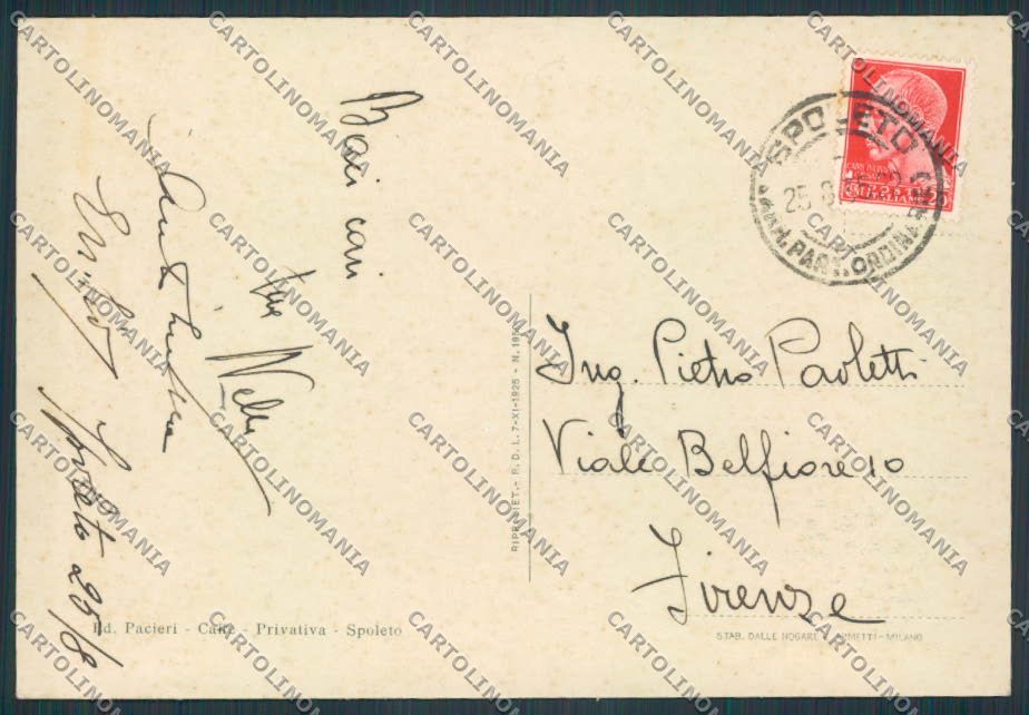 Perugia Spoleto Ponte delle Torri FG cartolina BB8654 – retro