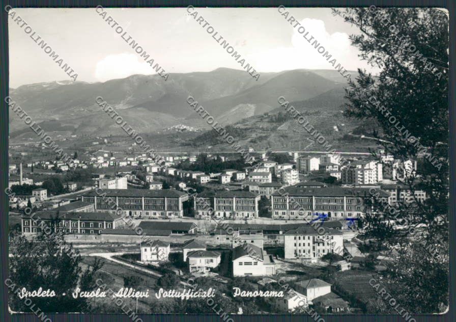Perugia Spoleto Scuola Allievi Ufficiali PIEGA STRAPPO foto FG cartolina BB8657 – fronte
