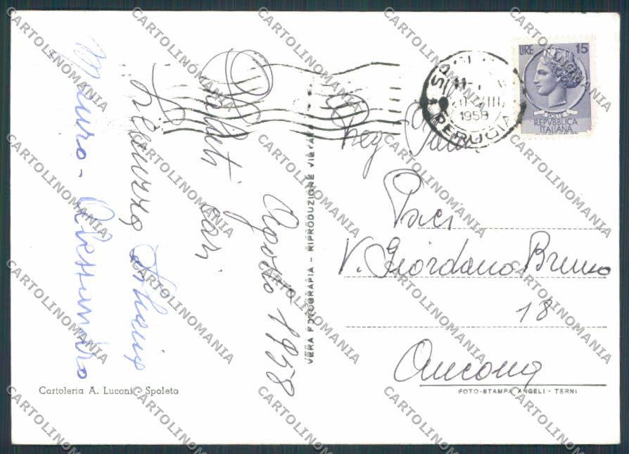 Perugia Spoleto Villini sul Monteluco foto FG cartolina BB8659 – retro
