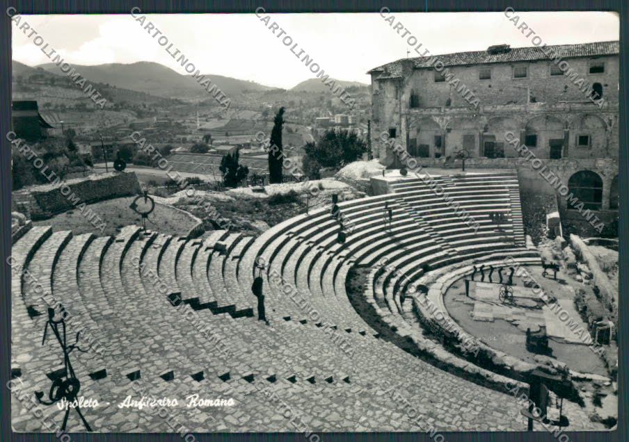Perugia Spoleto Anfiteatro Romano PIEGA foto FG cartolina BB8660 – fronte