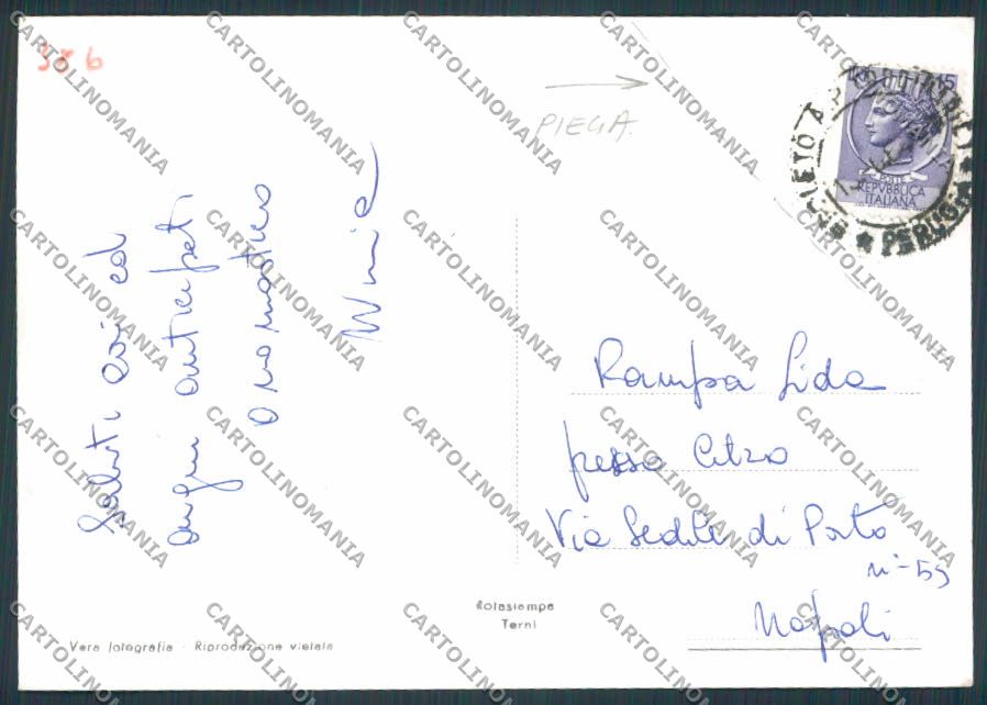 Perugia Spoleto Giardini PIEGA foto FG cartolina BB8661 – retro