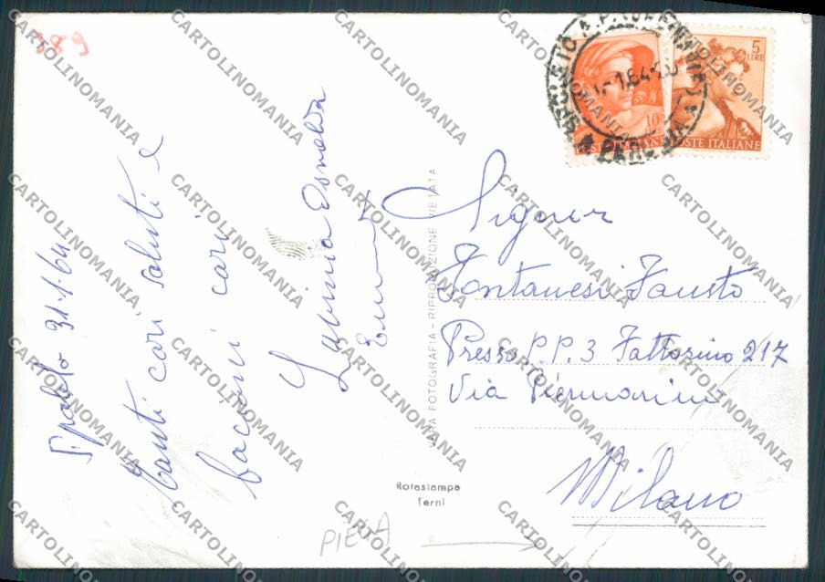 Perugia Spoleto Villini sul Monteluco PIEGA foto FG cartolina BB8663 – retro