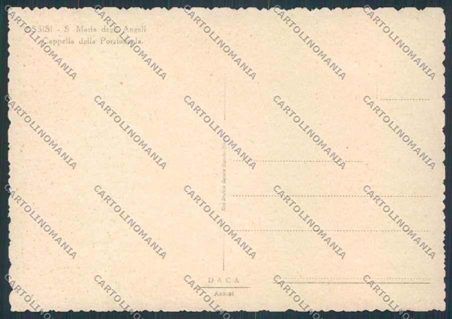 Perugia Assisi Cappella della Porziuncola FG cartolina BB8689 – retro