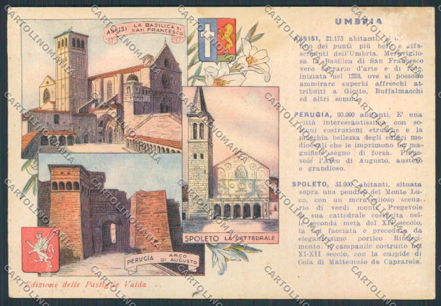 Perugia Assisi Umbria Edizioni Valda ABRASA FG cartolina BB8690 – fronte