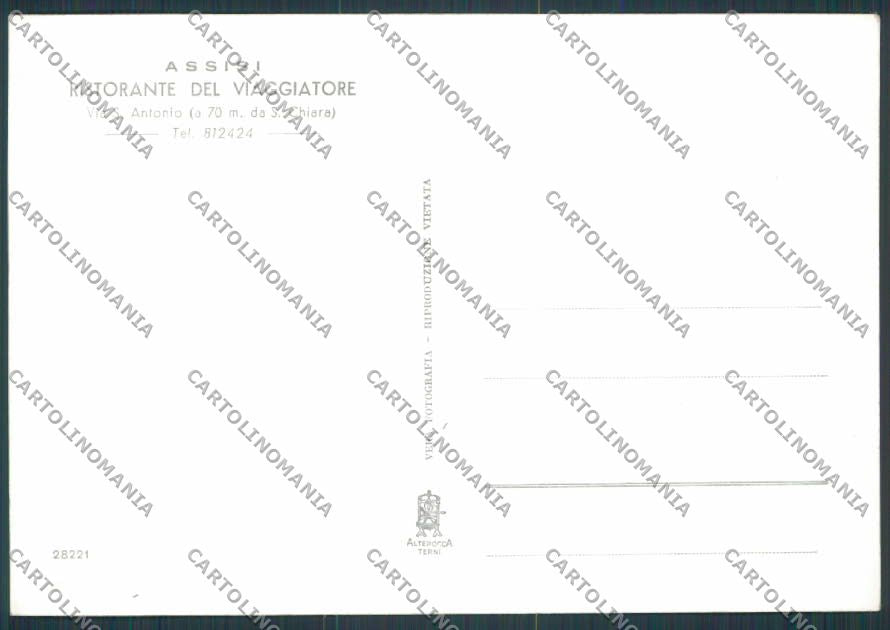 Perugia Assisi Ristorante del Viaggiatore foto FG cartolina BB8692 – retro