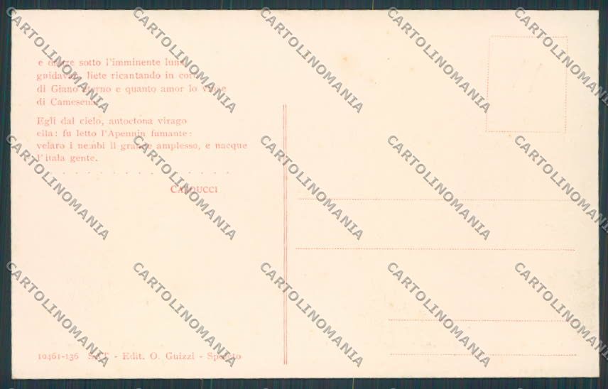 Perugia Fonti Clitumno Carducci cartolina BB8701 – retro