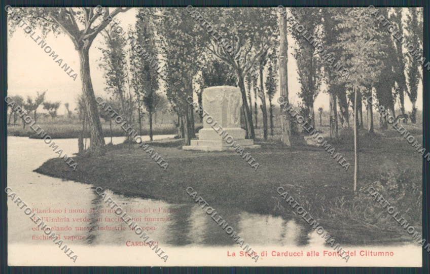 Perugia Fonti Clitumno Carducci Stele cartolina BB8705 – fronte
