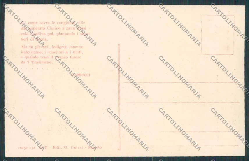 Perugia Fonti Clitumno Carducci Tempio cartolina BB8706 – retro