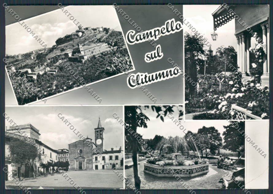 Perugia Fonti Clitumno Campello PIEGHE FG foto cartolina BB8709 – fronte
