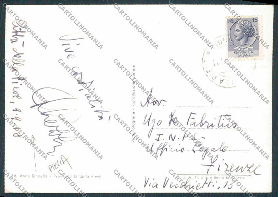 Perugia Città della Pieve Palazzo Cornia PIEGA foto FG cartolina BB8725 – retro