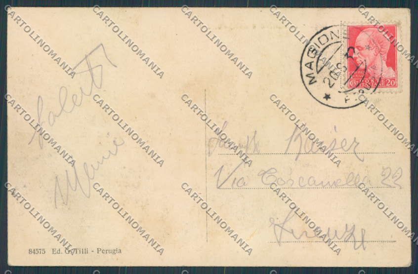 Perugia Castiglione del Lago Castello cartolina BB8730 – retro