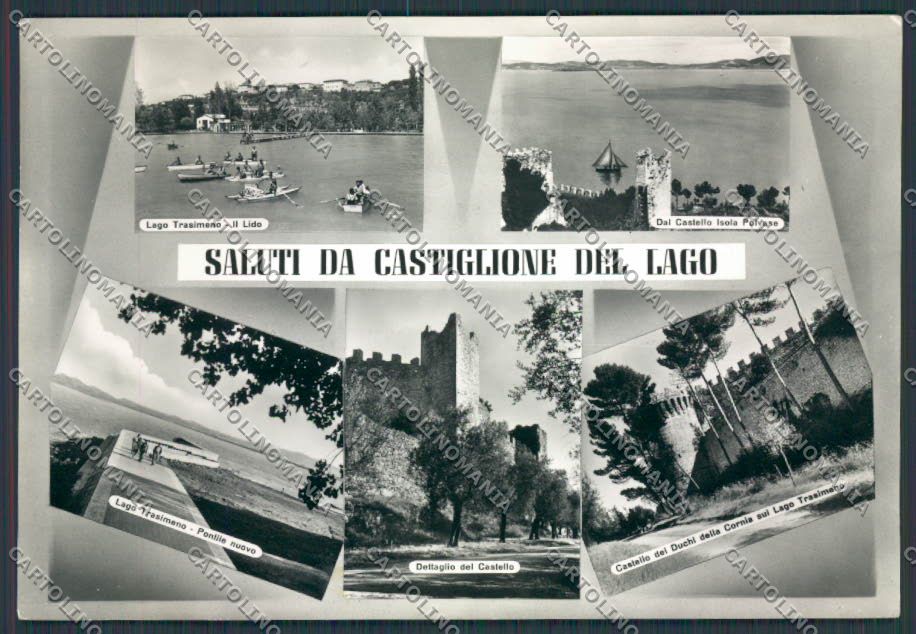 Perugia Castiglione del Lago Saluti da foto FG cartolina BB8763 – fronte