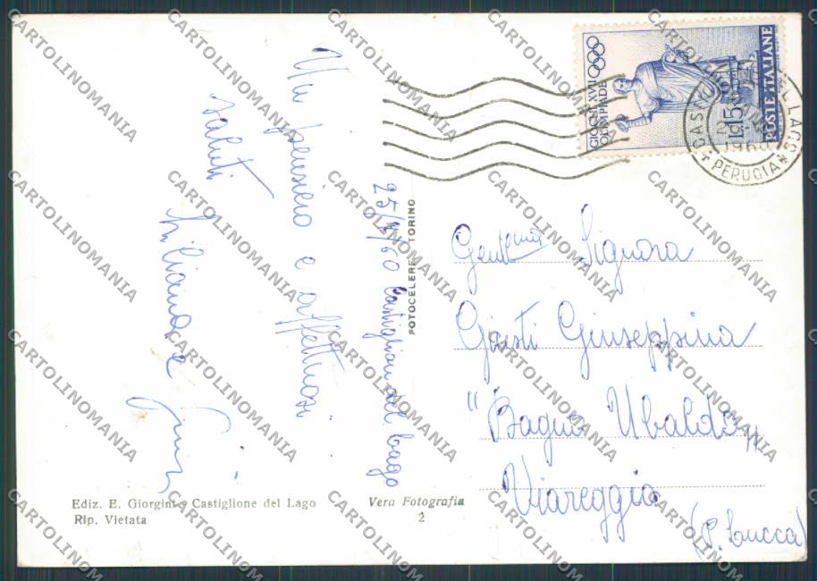 Perugia Castiglione del Lago Saluti da foto FG cartolina BB8763 – retro