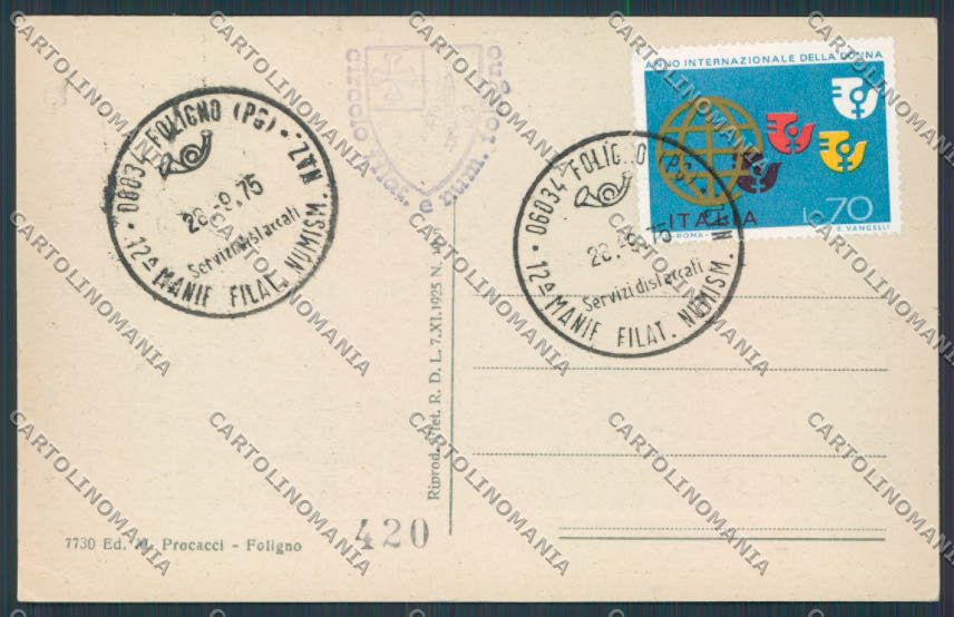 Perugia Foligno Via XXVIII Ottobre cartolina BB8766 – retro