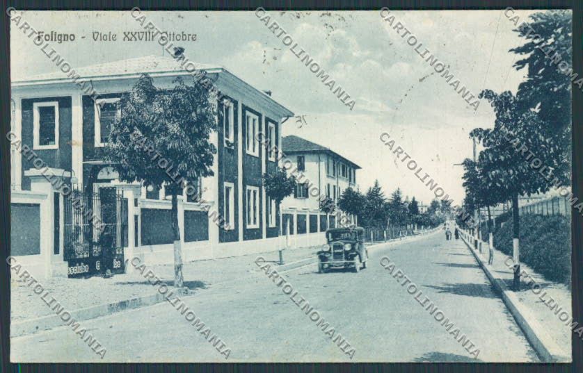 Perugia Foligno Via XXVIII Ottobre Auto cartolina BB8781 – fronte