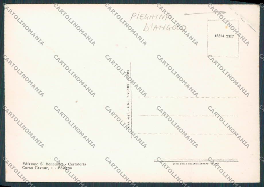 Perugia Foligno San Eraclio Via Roma PIEGHINA FG cartolina BB8783 – retro