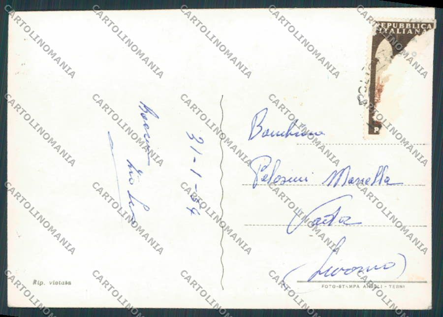 Perugia Foligno Pineta Canapè PIEGA foto FG cartolina BB8789 – retro