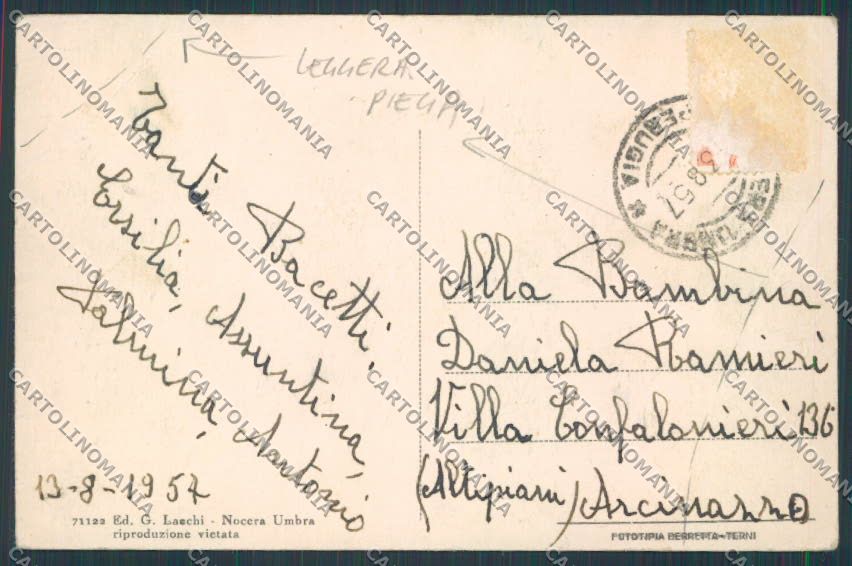 Perugia Nocera Umbra Panorama PIEGHE cartolina BB8865 – retro