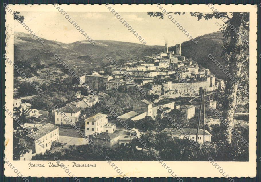 Perugia Nocera Umbra Panorama PIEGA FG cartolina BB8869 – fronte