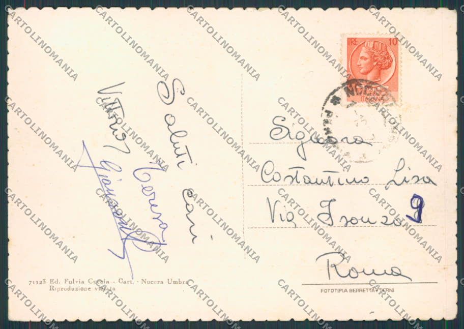 Perugia Nocera Umbra Panorama FG cartolina BB8870 – retro
