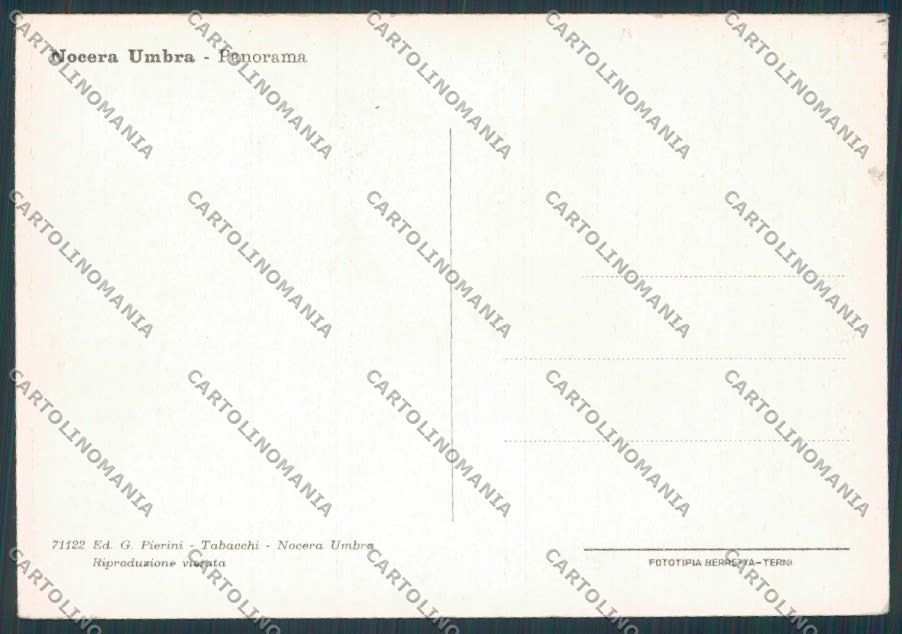 Perugia Nocera Umbra Panorama FG cartolina BB8875 – retro