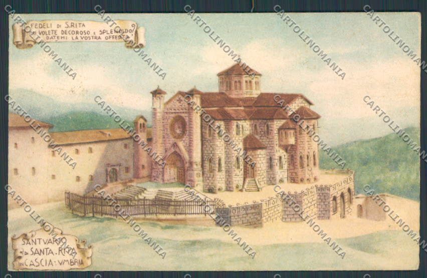 Perugia Cascia Santuario Santa Rita cartolina BB8879 – fronte