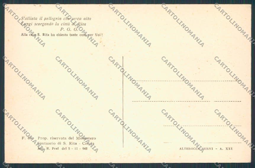 Perugia Cascia Monastera Agostiniane cartolina BB8881 – retro