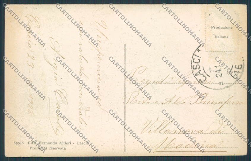Perugia Cascia Roccaporena PIEGHINE cartolina BB8882 – retro