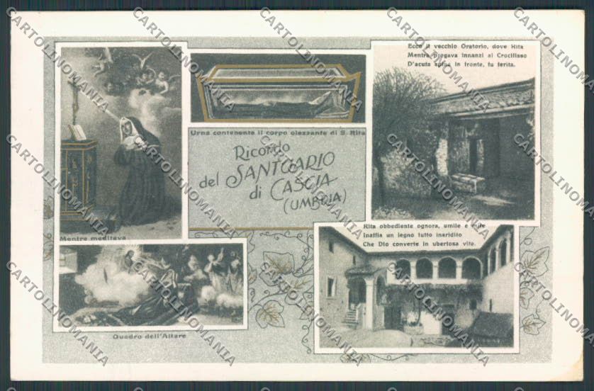 Perugia Cascia Santuario cartolina BB8884 – fronte