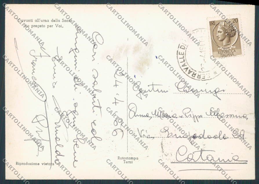 Perugia Cascia Santuario FG cartolina BB8893 – retro