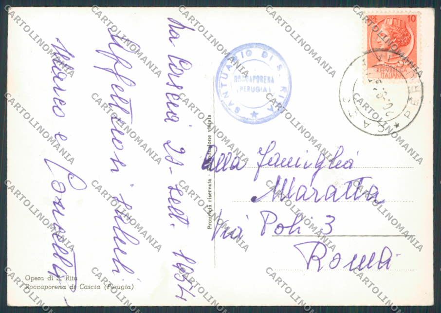 Perugia Cascia Roccaporena foto FG cartolina BB8897 – retro