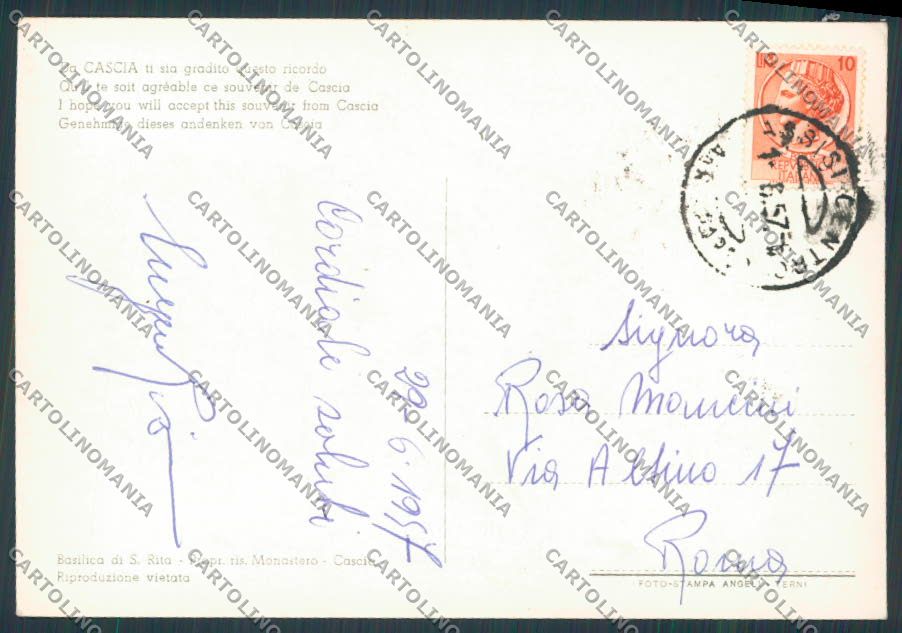 Perugia Cascia Panorama foto FG cartolina BB8899 – retro