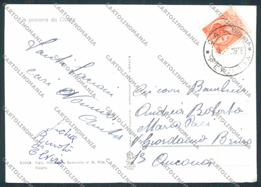 Perugia Cascia Panorama foto FG cartolina BB8904 – retro