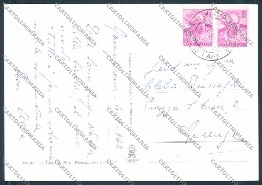 Perugia Cascia Roccaporena foto FG cartolina BB8908 – retro