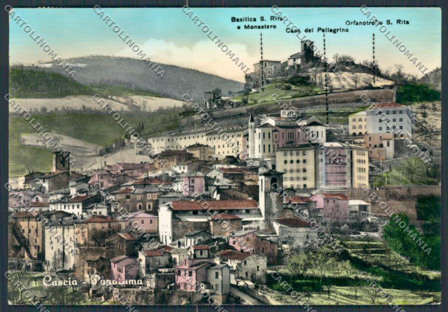 Perugia Cascia Panorama foto FG cartolina BB8909 – fronte