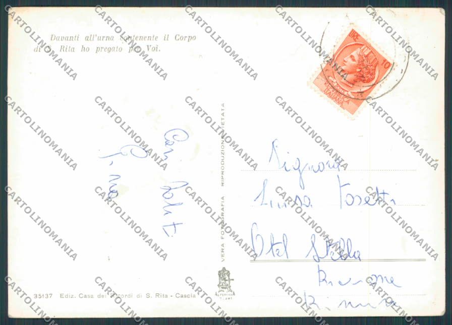 Perugia Cascia Roccaporena foto FG cartolina BB8917 – retro