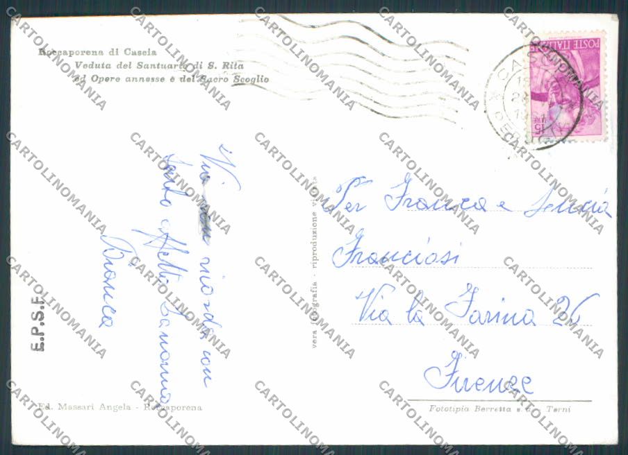 Perugia Cascia Roccaporena foto FG cartolina BB8920 – retro