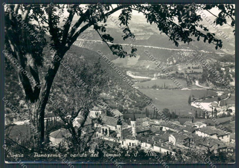 Perugia Cascia Panorama PIEGHINA foto FG cartolina BB8921 – fronte