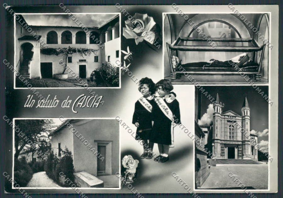 Perugia Cascia Saluti da foto FG cartolina BB8923 – fronte