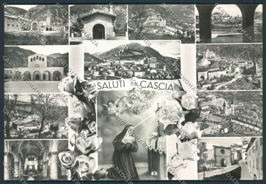 Perugia Cascia Saluti da foto FG cartolina BB8930 – fronte