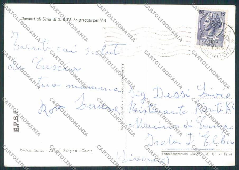 Perugia Cascia Saluti da foto FG cartolina BB8930 – retro