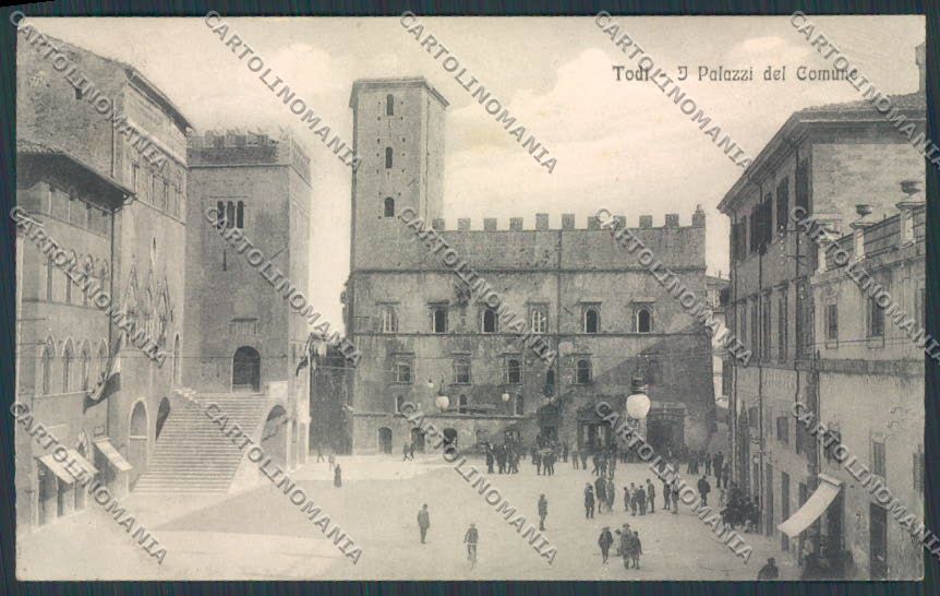 Perugia Todi Palazzi del Comune PIEGHINA cartolina BB8953 – fronte