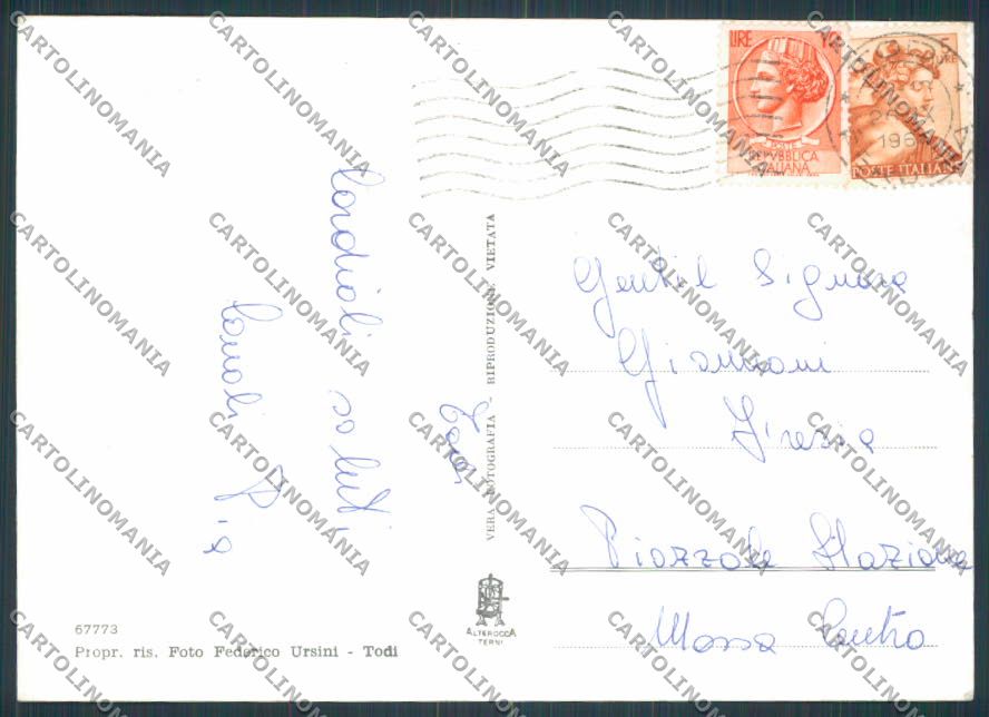 Perugia Todi Ursini foto FG cartolina BB8977 – retro