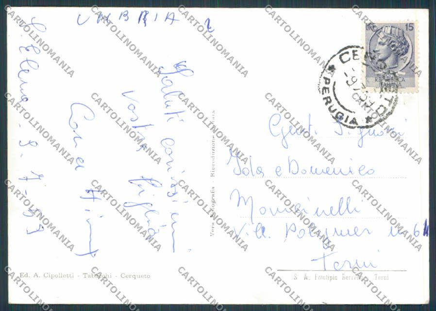 Perugia Cerqueto Panorama foto FG cartolina BB9036 – retro