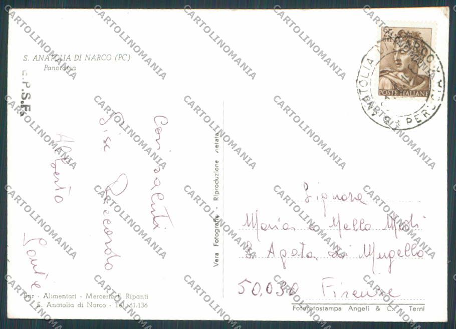 Perugia Santa Anatolia di Narco Panorama foto FG cartolina BB9074 – retro