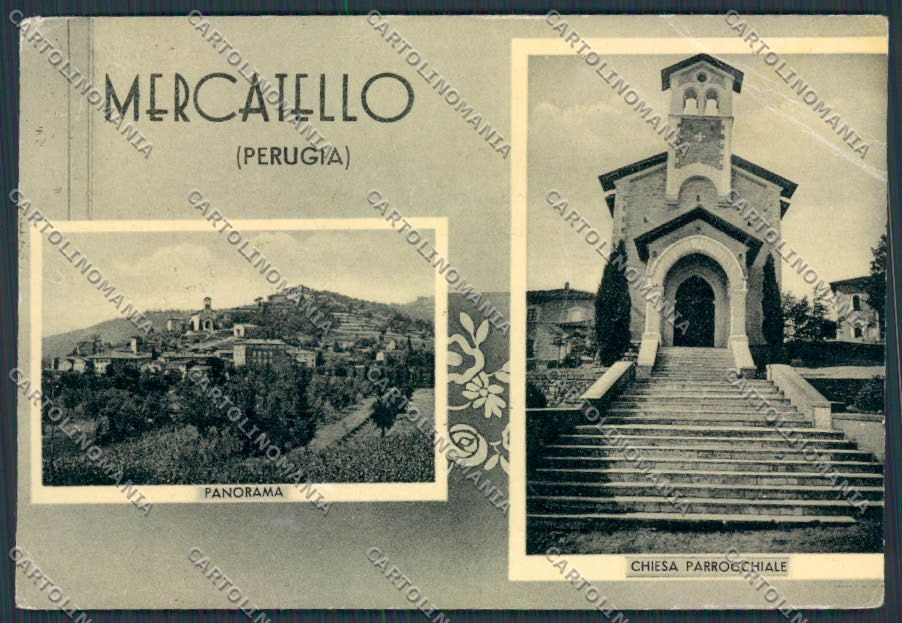 Perugia Mercatello Chiesa PIEGHE FG cartolina BB9095 – fronte