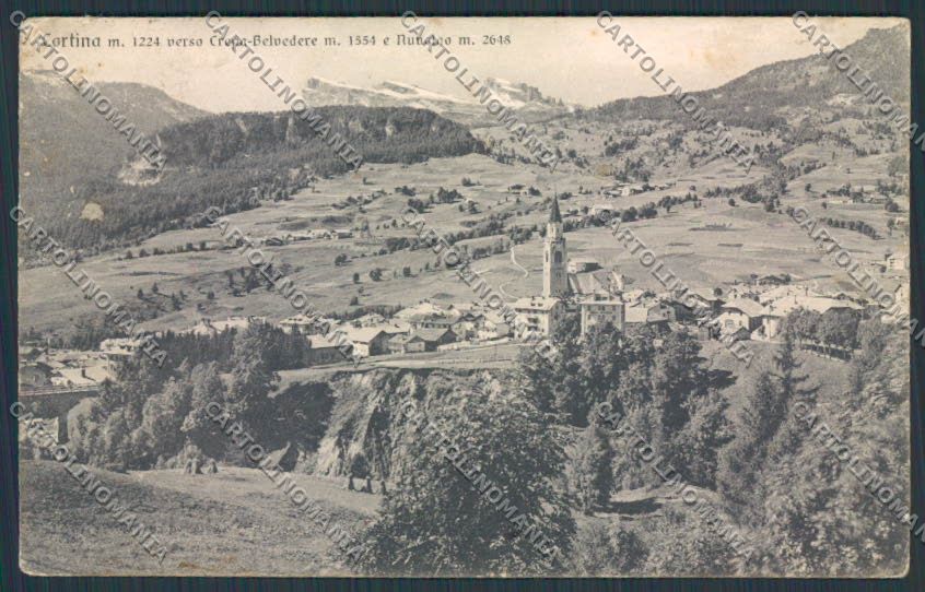 Belluno Cortina Panorama ABRASA cartolina BB9100 – fronte