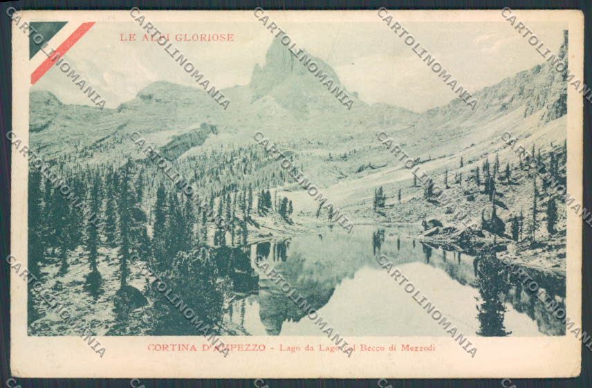 Belluno Cortina Alpi Gloriose Carducci cartolina BB9111 – fronte